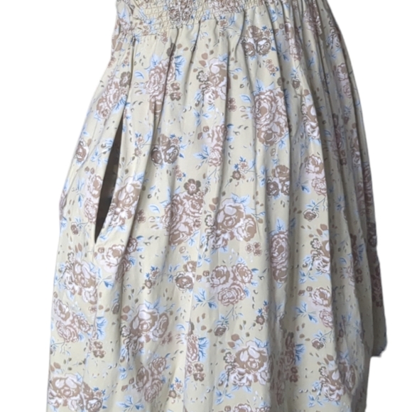 H& M Designer Base Floral Flare Dress 100*% Cotton Size 10 - Picture 2 of 16